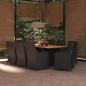 Preview: 9-tlg. Garten-Essgruppe Poly Rattan Schwarz