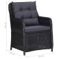Preview: 7-tlg. Garten-Essgruppe Poly Rattan Schwarz