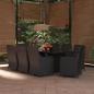 Preview: 9-tlg. Garten-Essgruppe Poly Rattan Schwarz