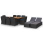 Preview: 11-tlg. Garten-Essgruppe Poly Rattan Schwarz