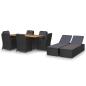 Preview: 9-tlg. Garten-Essgruppe Poly Rattan Schwarz