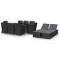 Preview: 11-tlg. Garten-Essgruppe Poly Rattan Schwarz