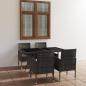 Preview: 5-tlg. Garten-Essgruppe Poly Rattan Anthrazit und Grau
