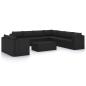 Preview: 11-tlg. Garten-Lounge-Set mit Kissen Poly Rattan Schwarz