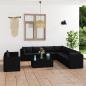 Preview: 11-tlg. Garten-Lounge-Set mit Kissen Poly Rattan Schwarz
