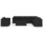 Preview: 11-tlg. Garten-Lounge-Set mit Kissen Poly Rattan Schwarz