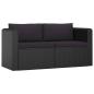 Preview: 11-tlg. Garten-Lounge-Set mit Kissen Poly Rattan Schwarz