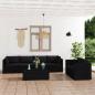 Preview: 7-tlg. Garten-Lounge-Set mit Kissen Poly Rattan Schwarz