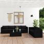 Preview: 8-tlg. Garten-Lounge-Set mit Kissen Poly Rattan Schwarz