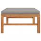 Preview: ARDEBO.de - Fußhocker mit Dunkelgrauer Auflage Massivholz Teak