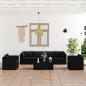 Preview: 7-tlg. Garten-Lounge-Set mit Kissen Poly Rattan Schwarz