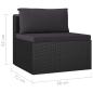 Preview: 7-tlg. Garten-Lounge-Set mit Kissen Poly Rattan Schwarz