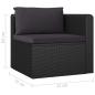 Preview: 9-tlg. Garten-Lounge-Set mit Kissen Poly Rattan Schwarz