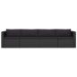 Preview: 9-tlg. Garten-Lounge-Set mit Kissen Poly Rattan Schwarz
