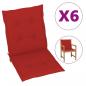 Preview: Gartenstuhlauflagen für Niedriglehner 6 Stk. Rot 100x50x3 cm