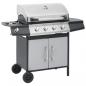 Preview: Gasgrill 4+1 Flammen Schwarz und Silbern Stahl & Edelstahl 