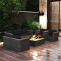 Preview: 8-tlg. Garten-Lounge-Set mit Kissen Poly Rattan Grau