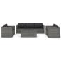 Preview: 8-tlg. Garten-Lounge-Set mit Kissen Poly Rattan Grau