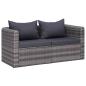 Preview: 8-tlg. Garten-Lounge-Set mit Kissen Poly Rattan Grau