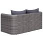 Preview: 8-tlg. Garten-Lounge-Set mit Kissen Poly Rattan Grau