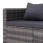 Preview: 8-tlg. Garten-Lounge-Set mit Kissen Poly Rattan Grau