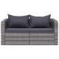 Preview: 8-tlg. Garten-Lounge-Set mit Kissen Poly Rattan Grau