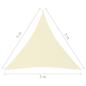 Preview: Sonnensegel Oxford-Gewebe Dreieckig 3x3x3 m Creme