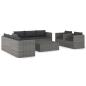 Preview: 9-tlg. Garten-Lounge-Set mit Kissen Poly Rattan Grau