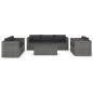 Preview: 9-tlg. Garten-Lounge-Set mit Kissen Poly Rattan Grau