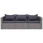 Preview: 9-tlg. Garten-Lounge-Set mit Kissen Poly Rattan Grau