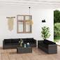 Preview: 8-tlg. Garten-Lounge-Set mit Kissen Poly Rattan Grau