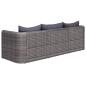 Preview: 8-tlg. Garten-Lounge-Set mit Kissen Poly Rattan Grau