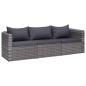 Preview: 8-tlg. Garten-Lounge-Set mit Kissen Poly Rattan Grau