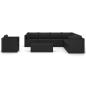 Preview: 10-tlg. Garten-Lounge-Set mit Kissen Poly Rattan Schwarz