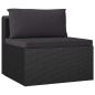 Preview: 10-tlg. Garten-Lounge-Set mit Kissen Poly Rattan Schwarz