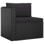 Preview: 10-tlg. Garten-Lounge-Set mit Kissen Poly Rattan Schwarz