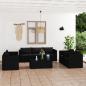 Preview: ARDEBO.de - 9-tlg. Garten-Lounge-Set mit Kissen Poly Rattan Schwarz