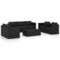 Preview: 9-tlg. Garten-Lounge-Set mit Kissen Poly Rattan Schwarz