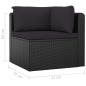 Preview: 9-tlg. Garten-Lounge-Set mit Kissen Poly Rattan Schwarz