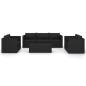 Preview: 9-tlg. Garten-Lounge-Set mit Kissen Poly Rattan Schwarz
