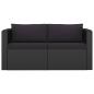 Preview: 9-tlg. Garten-Lounge-Set mit Kissen Poly Rattan Schwarz