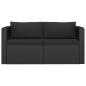 Preview: 9-tlg. Garten-Lounge-Set mit Kissen Poly Rattan Schwarz