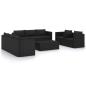 Preview: 10-tlg. Garten-Lounge-Set mit Kissen Poly Rattan Schwarz