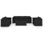 Preview: 10-tlg. Garten-Lounge-Set mit Kissen Poly Rattan Schwarz
