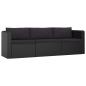 Preview: 10-tlg. Garten-Lounge-Set mit Kissen Poly Rattan Schwarz