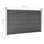 Preview: Zaunelement Set WPC 353x105 cm Schwarz 