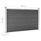 Preview: Zaunelement Set WPC 353x105 cm Schwarz 
