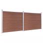 Preview: Zaunelement Set WPC 353x146 cm Braun  