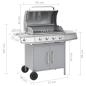 Preview: Gasgrill 4+1 Flammen Silbern Edelstahl 