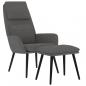 Preview: Relaxsessel mit Hocker Hellgrau Stoff